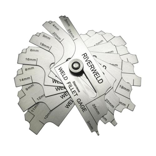 RIVERWELD 7-Piece Fillet Weld Gauge Set, RL Gauge, Weld Inspection Test, Ulner Metric