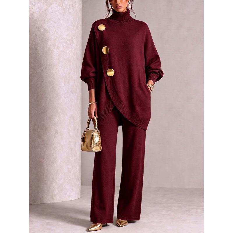 DICFY Women's Fashion Casual Autumn Winter Long Sleeve Pants Suits