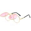 Vintage Steampunk Round Sunglasses Men Women Luxury Alloy Punk Glasses Men Fashion Metal Retro Clamshell Sun Glasses UV400