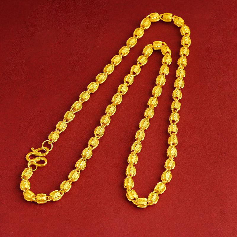 

Мужское Vietnamese Sand Gold ожерелье с цепочкой из грецкого ореха и оливы