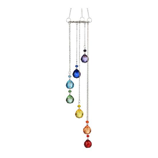 Wind Chime Sun Catcher 7-Color AB Crystal Balls & Light Beads Crystals Ball