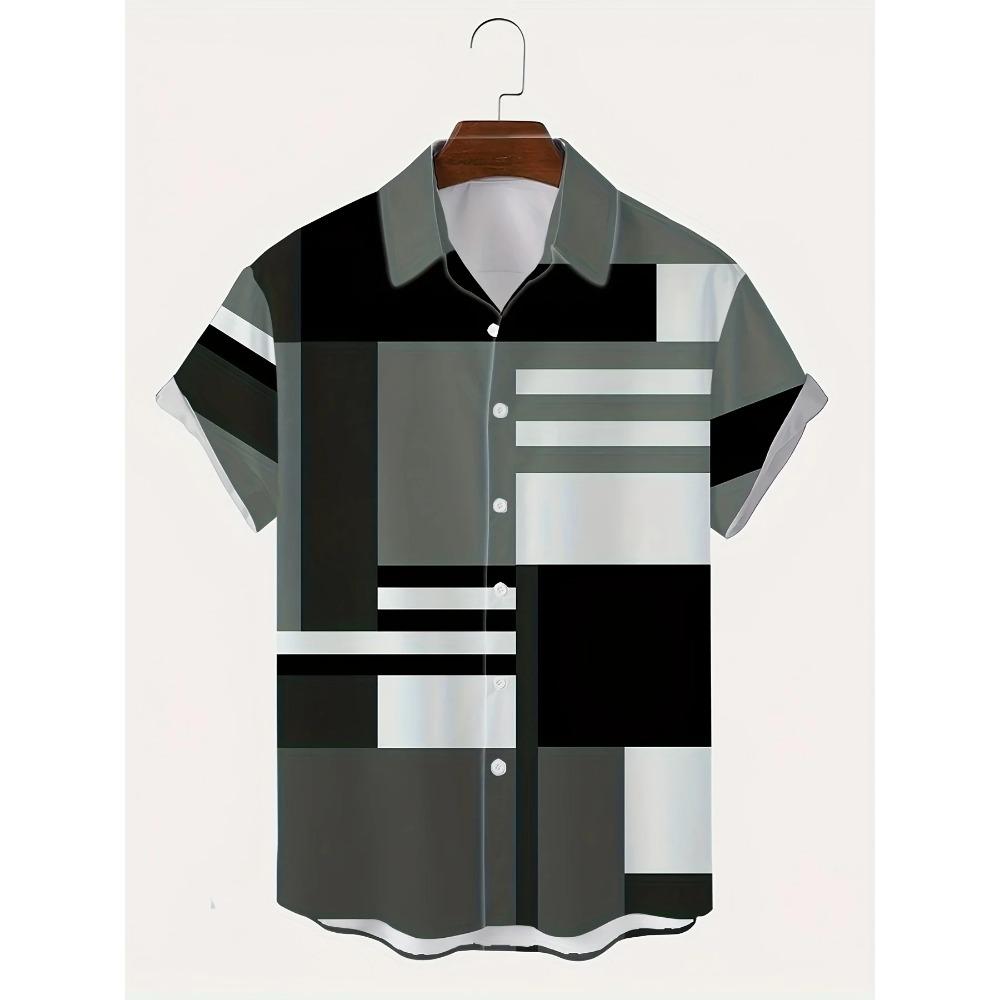 3D Digital Printing Summer Beach Fashion Casual Men's Short Sleeve Daily Shirt Button Up Shirt Comfortable