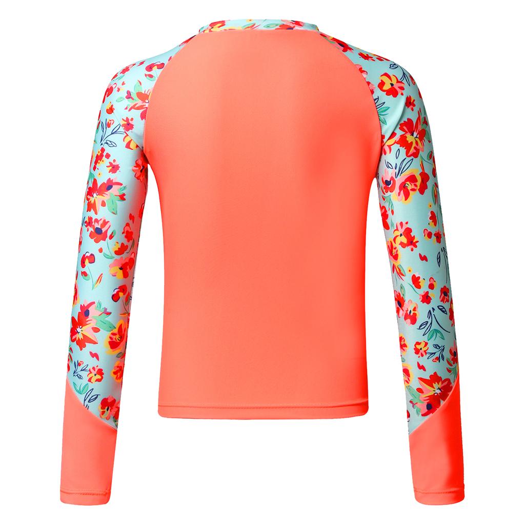 Girls' Swimsuit Long Sleeve UPF50+ Rash Guard Top Swimming Shirt Swimwear