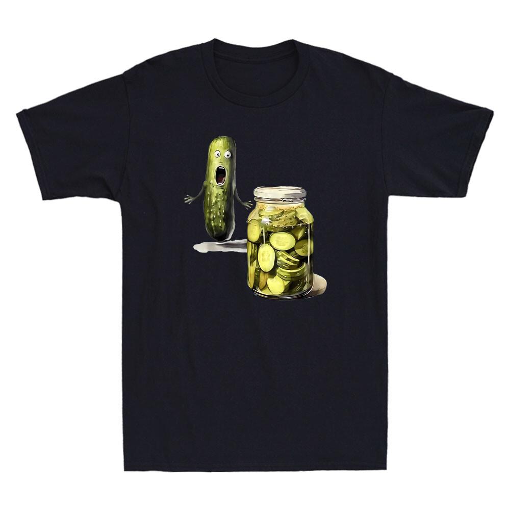 Pickle Surprise A Cucumber And A Jar Of Sliced Pickles Funny Meme Men s T-Shirt Unisex T-Shirt M