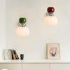 Modern Minimalist French Cream Pumpkin Wall Light for Bedroom or Corridor