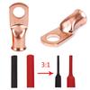 2 Stück = 1 Set rote Kupfer-Ringkabelschuhe, Lötanschlüsse M6/M8/M10, Kabelverbinder-Set für blanke Kabel