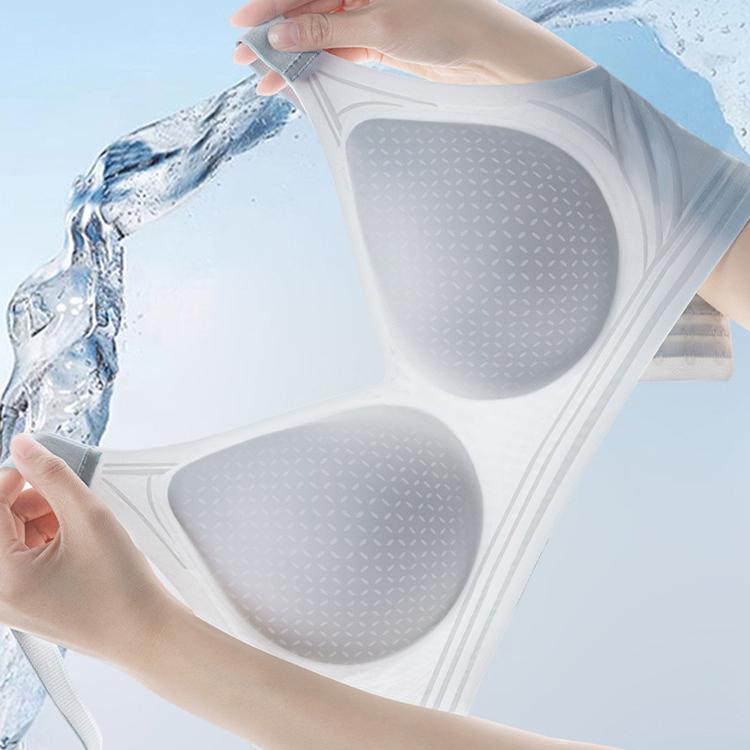 Seamless Bra Women's Thin Underwear Gathering and Tapering Breasts Anti-sagging Bra Breathable Large-sized Bra Without Underwire