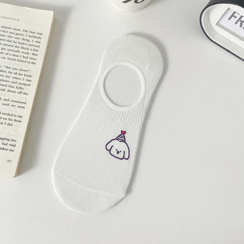 Women's Summer Cartoon Hot Printed Silicone Non Slip Breathable Sweat Absorbing Invisible Boat Socks