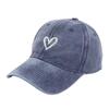Retro Washed Distressed Love Embroidered Duckbill Cap For Women In Spring And Summer Large Brim Soft Top Baseball Cap Adjustable