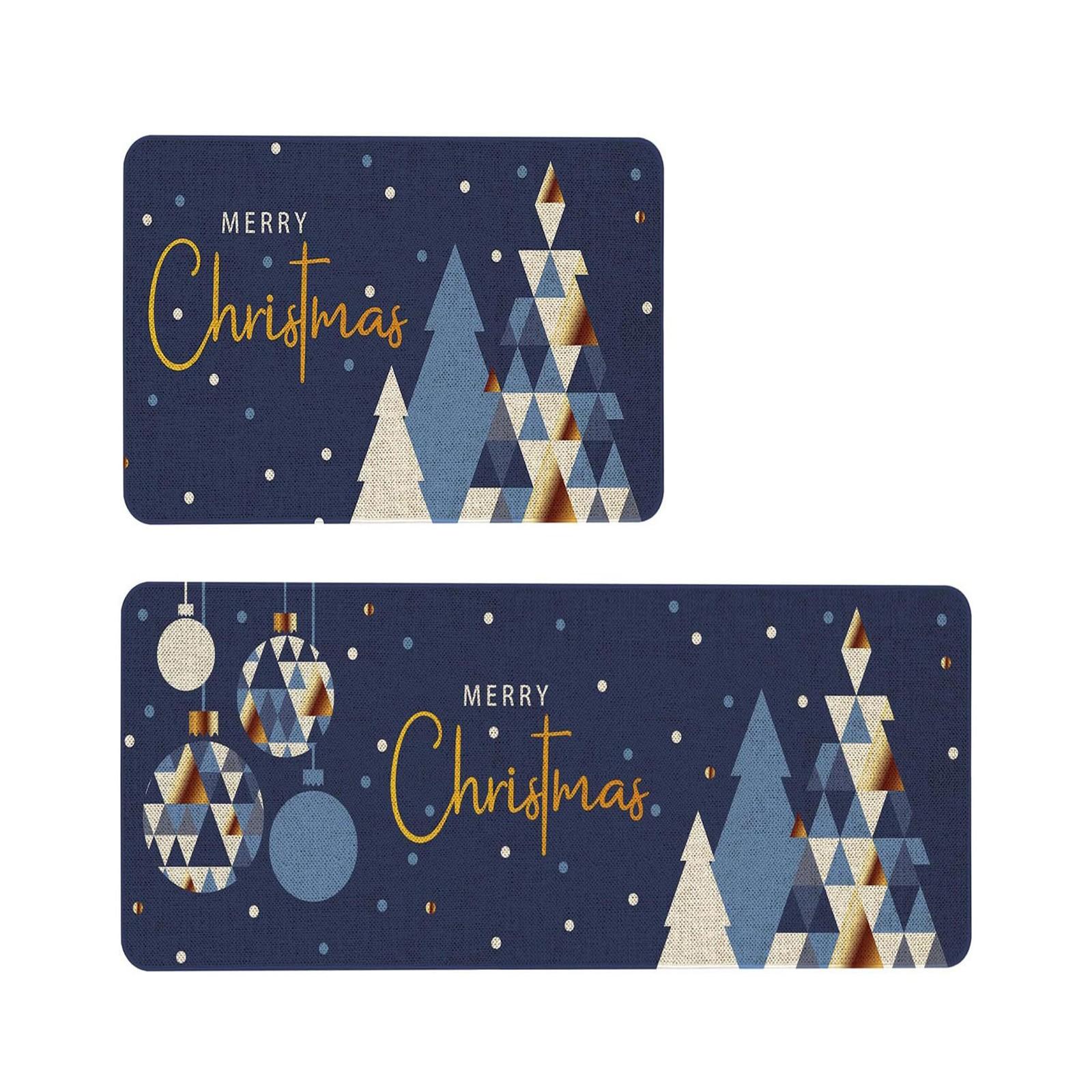 

2 шт. Рождественский ковер 17*24 дюйма/17*47 дюймов, стеганый, нескользящий, для ванной, входной двери, спальни, кухни, гостиной, коврик One Size