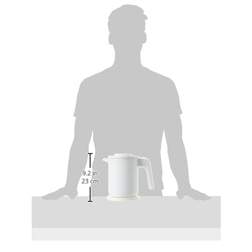 TIGER electric kettle, water boiler, stainless steel, 0.8L, prevents hot water from tipping over, prevents dry cooking, steam-free, matte white PCK-A0