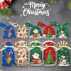 50PCS Rabbit Ear Xmas Candy Bags Merry Christmas Santa Claus Biscuit Bags Snowmen Snowflakes Candy Treat Bag Christmas