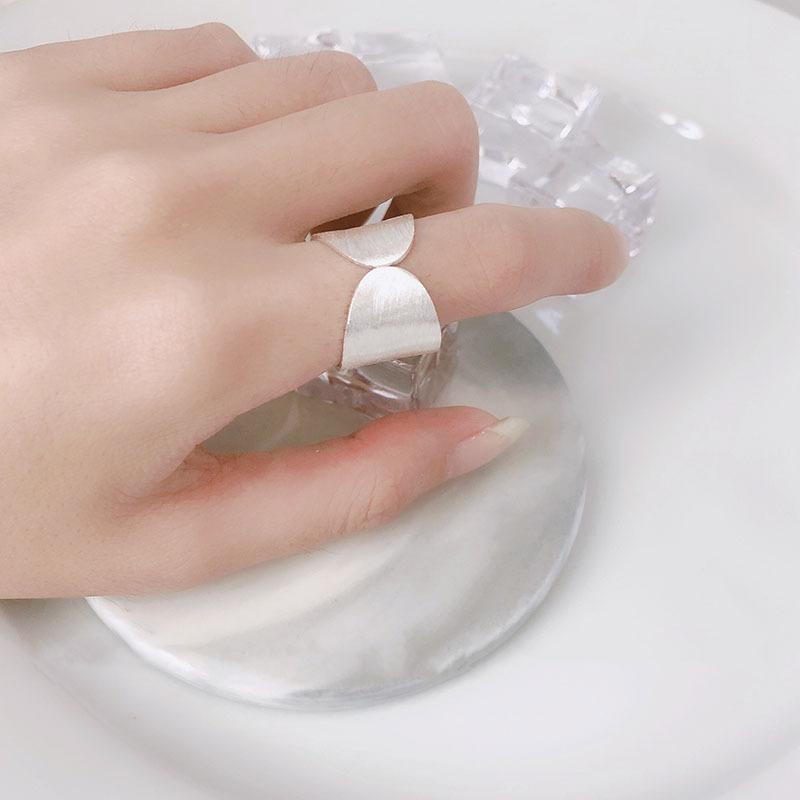 Style Elegant Korean Adjustable Copper Ring For Women With Minimalist Design Geometric