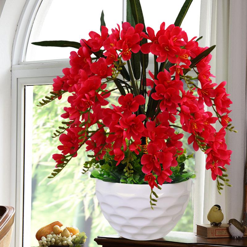 Artificial Phalaenopsis Flower Set: Indoor TV Cabinet Decor