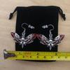 Personality Gothic Blood-red Death Moth Skull Dangle Earrings for Women Halloween Party Demon Slayer Jewelry Accessories Gifts