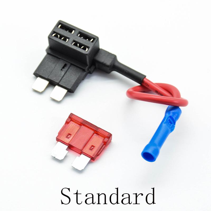1PC 12V SMALL MEDIUM Car Fuse Add-a-circuit TAP Adapter Micro/Mini/Standard ATM APM Blade Auto Fuse Holder with 10A Blade Fuse Fuse Holders1