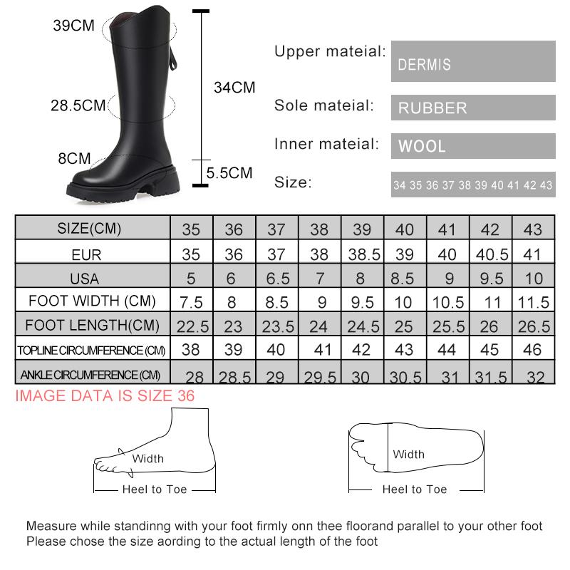 Fashion AIYUQI Knight Boots Women 2025 New Genuine Leather Winter Boots Women Wool Warm Women V-Mouth Platform Long Boots Women