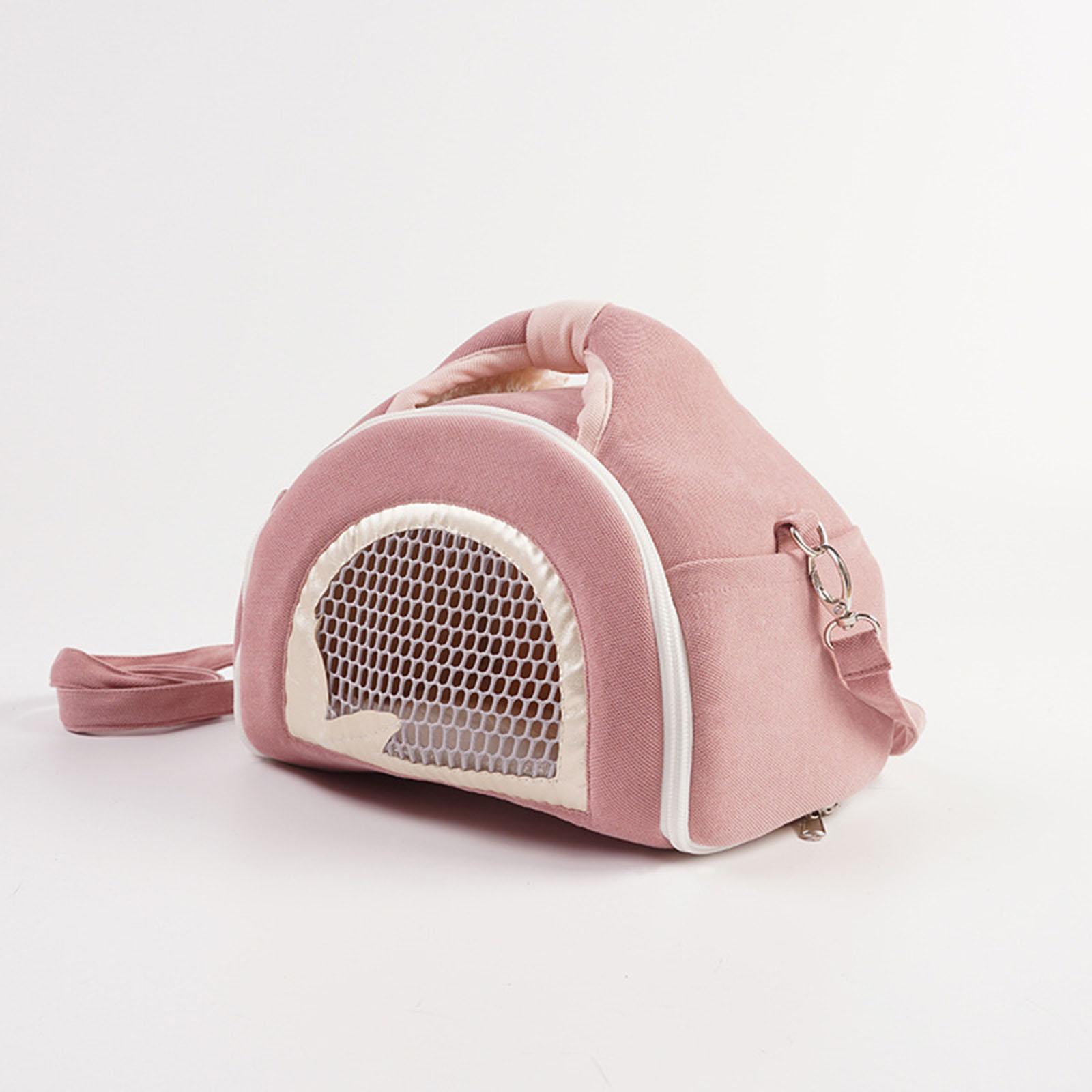 

Hamster Travel Carrier Bag Squirrel Travel Handbag Traveling with Mesh Window for Small Animals Mice Squirrel Bunny Hamster рожевий