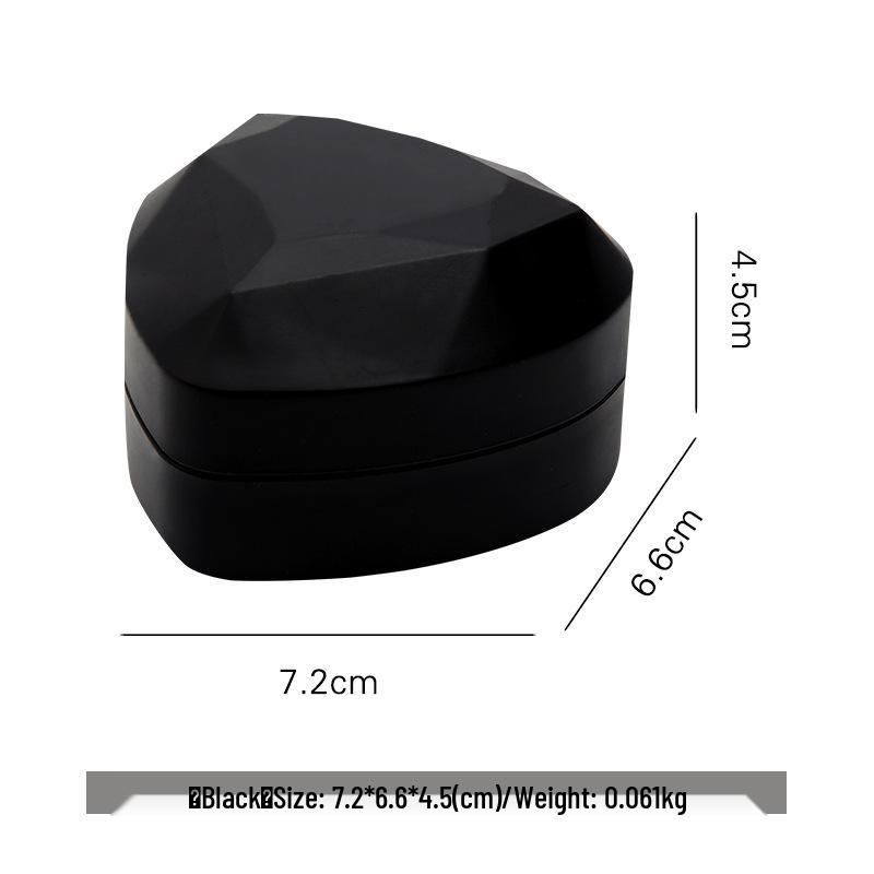 Heart-Shaped Piano Lacquer LED Jewelry Box for Rings and Pendants Small Double Ring Box 7.2*6.6*4.5cm