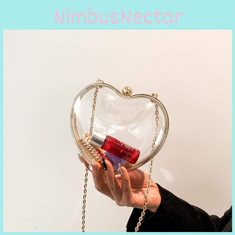 Fashionable Transparent Acrylic Evening Shoulder Bag With Lock Closure And Cell Phone Pocket