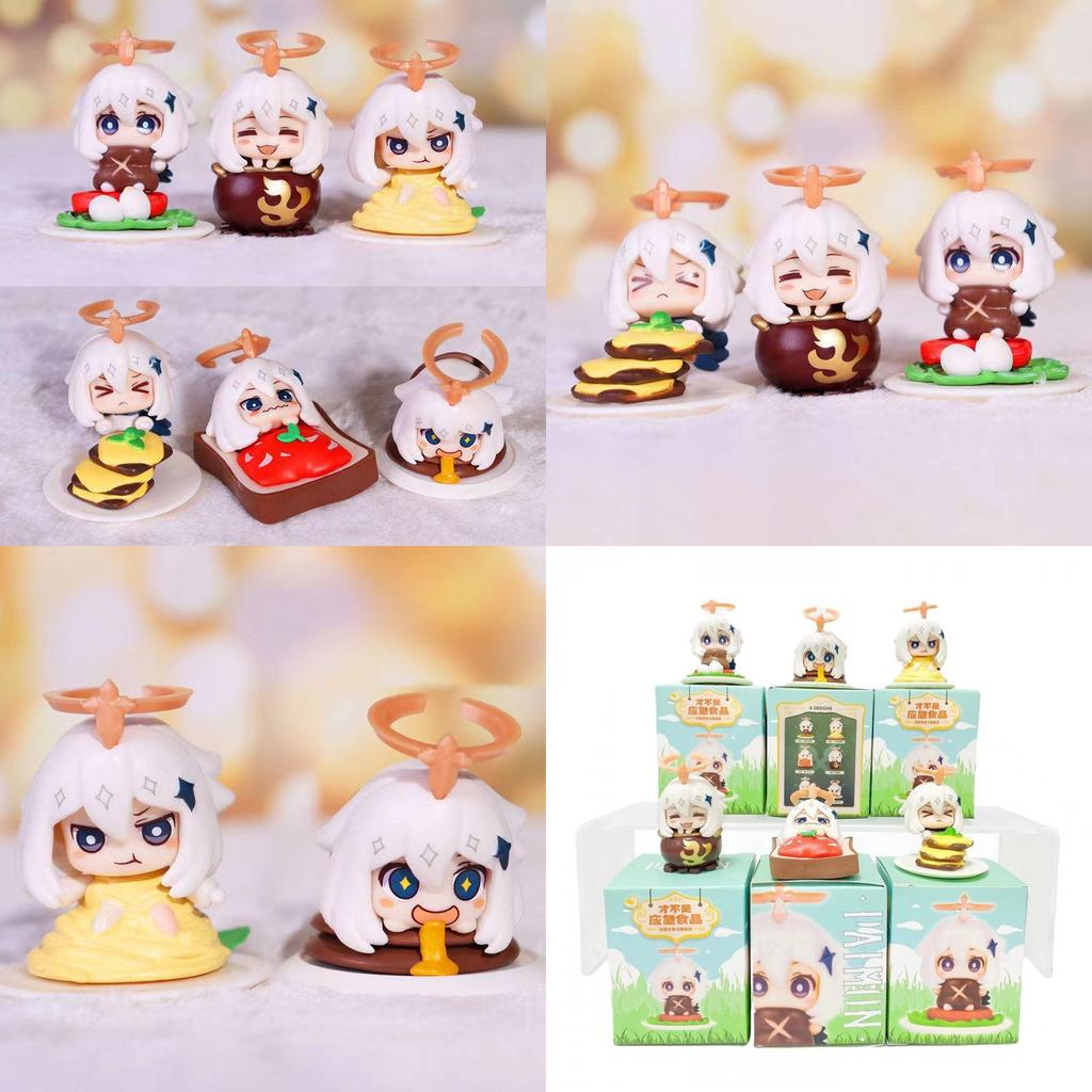 Original God Paimon Pvc Collectible Figure 4-6cm Cute Anime Character Toy