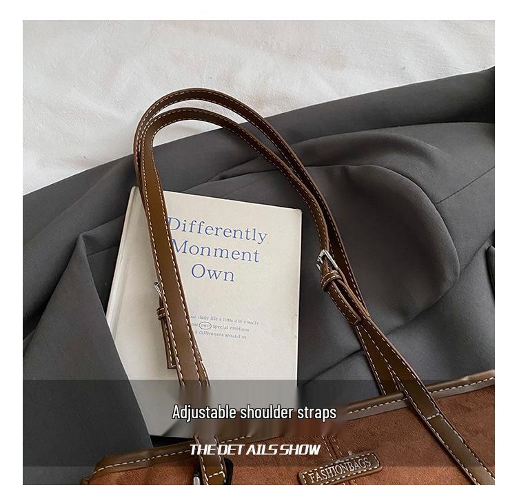 Women's Retro Minimalist Underarm Bag - 2025 Autumn/Winter Fashion, Large Capacity Handbag for Commute