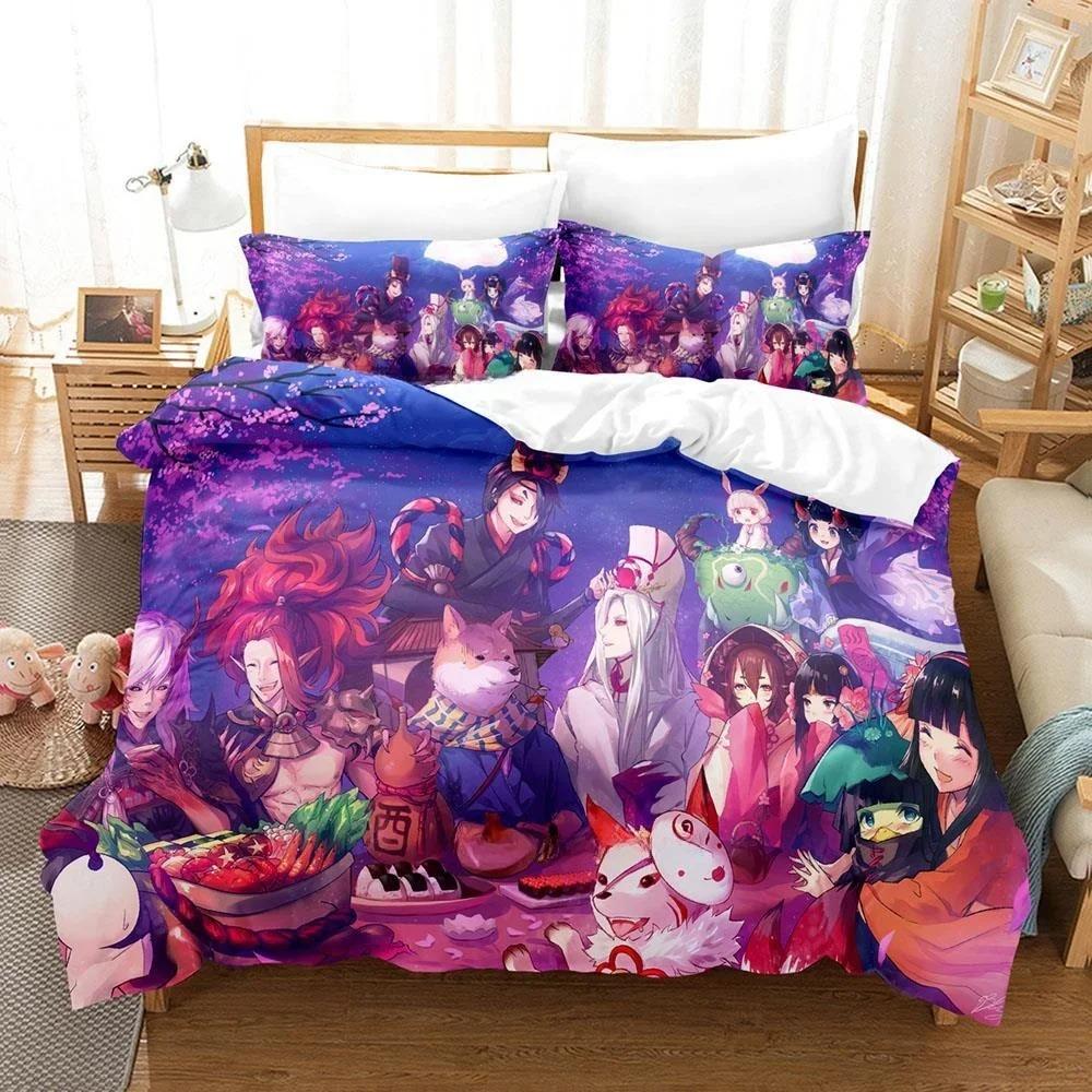 3D Printing Game Kawaii Girls Onmyoji Bedding Set Single Twin Full Queen King Size Bed Set Adult Kid Bedroom Duvet Cover Sets
