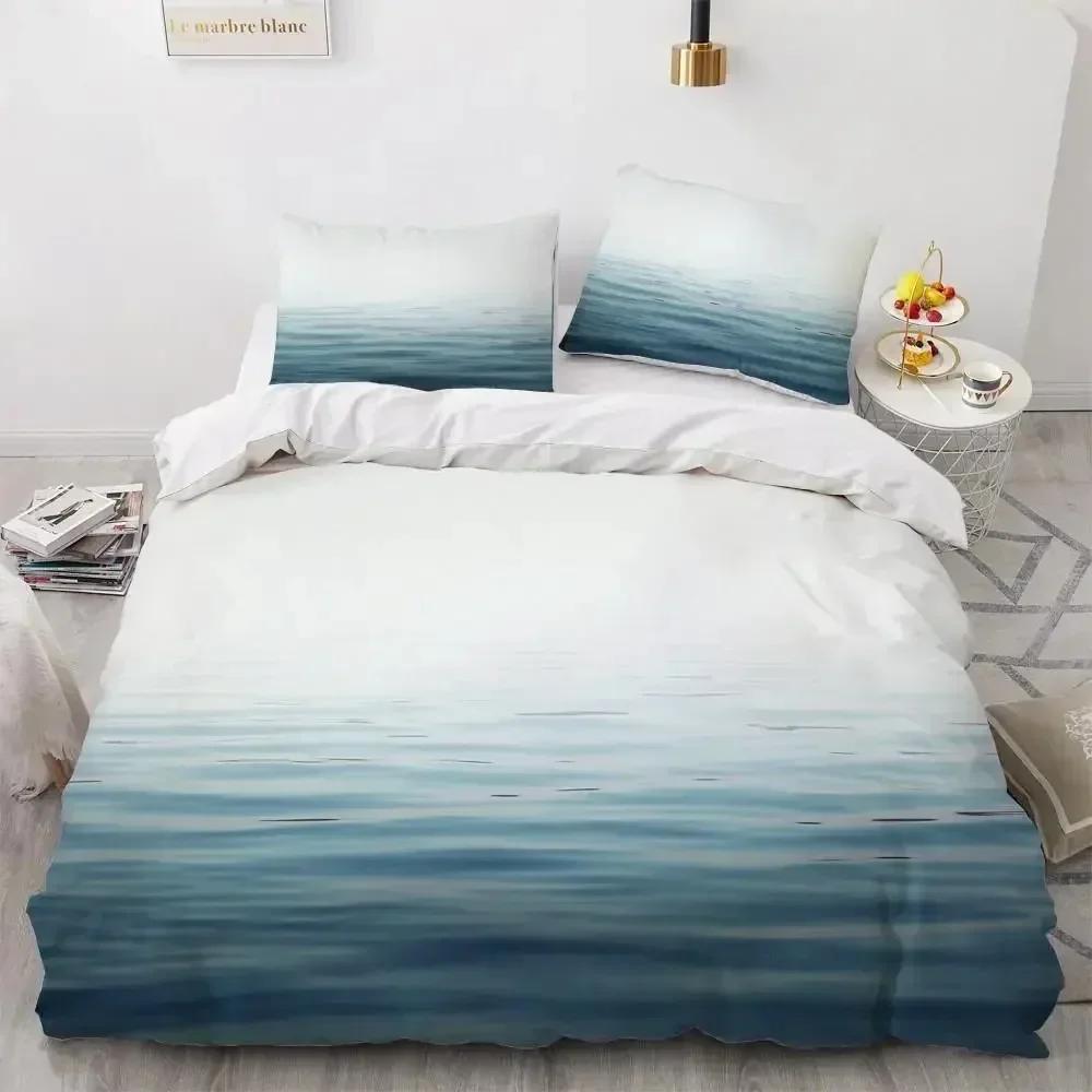 Top Ocean Duvet Cover Set King Size Polyester Tropic Ocean Style Sandy Shore And Sea With Waves Escape To Paradise Theme Bed Set