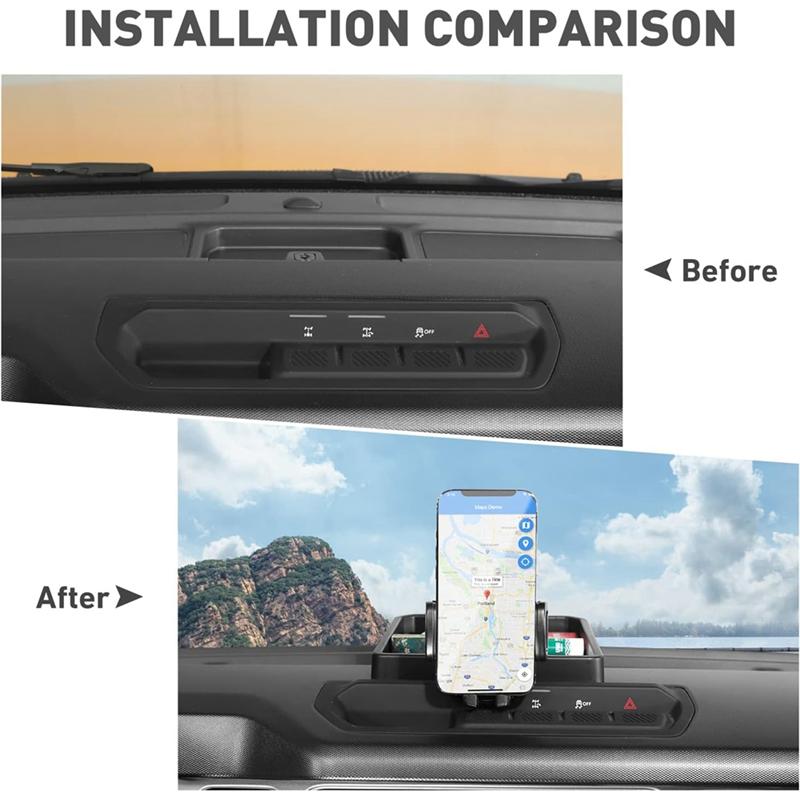 NEW-Phone Holder Mount Center Console Dashboard Tray Storage Box Organizer For Ford Bronco 2025-2025 Interior Accessories