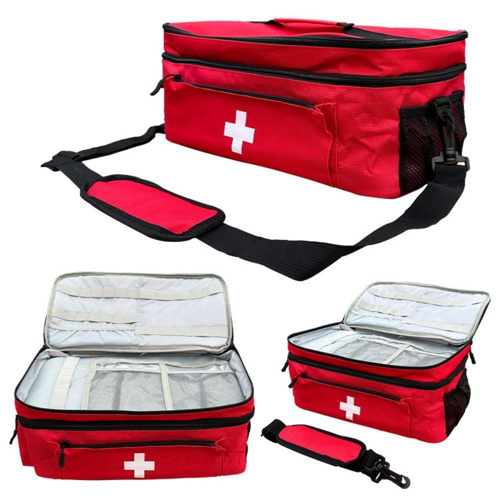 Multi-functional Portable Medicine Bag Double Zipper Travel Medication Case  Camping
