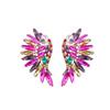 European and American Luxury Colorful Rhinestone Flower Stud Earrings for Women