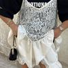 Casual Loose Lace Vest Women See Through Sexcay T Shirt Top V Neck Splice Hot Girl Summer Casual Party Commuting Tanks