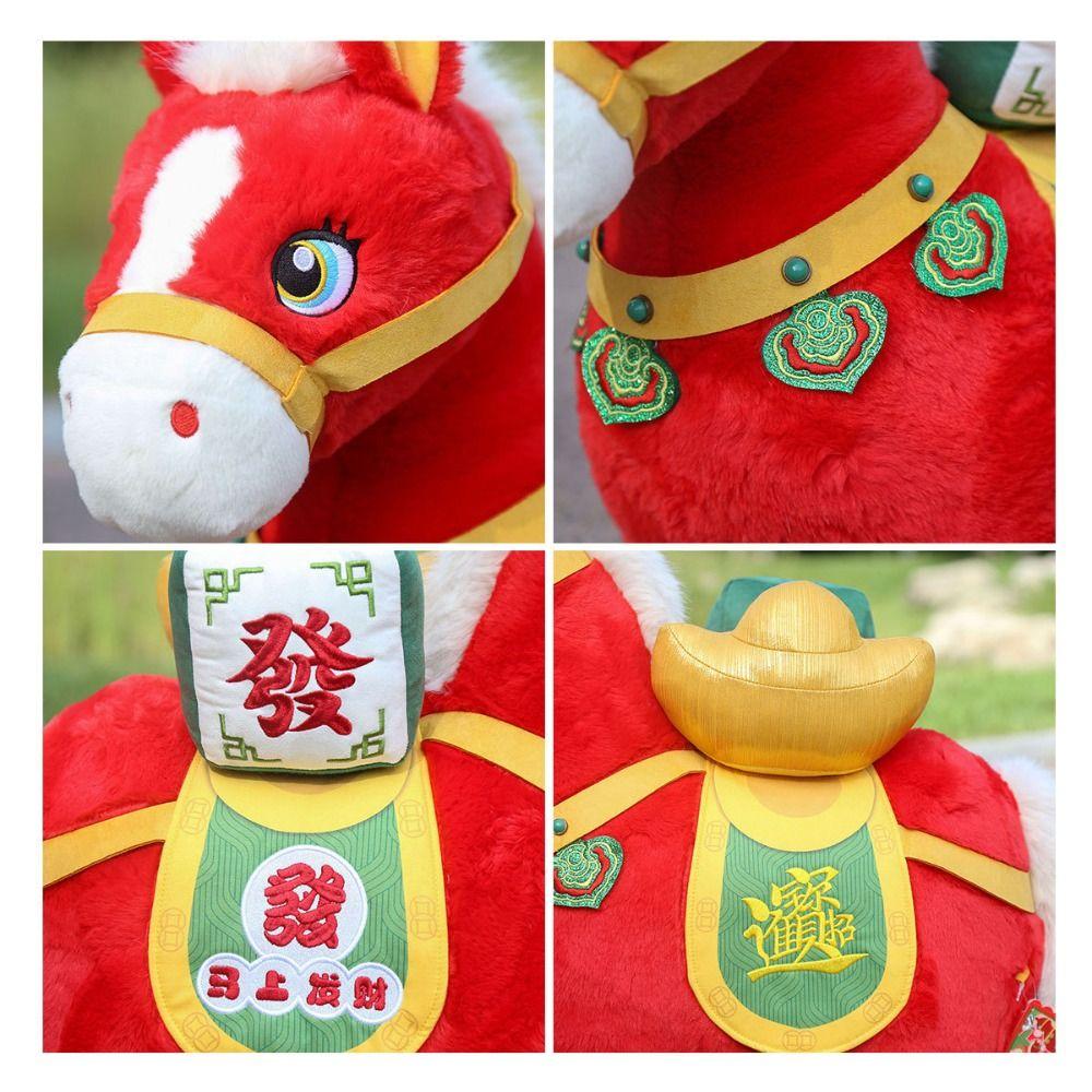 Chinese Style Horse Mascot Stuffed Animal PP Cotton Chinese Stuffed Horse Doll  Year of Horse