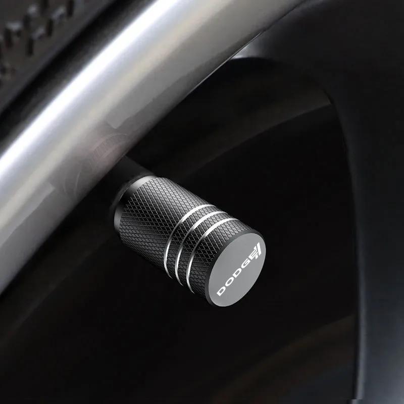 Tire Valve Caps Tyre Rim Stem Cover Dust Proof Wheel Cap Aluminum Alloy for Dodge Challenger DART NITRO RAM SRT Car Accessories AA8