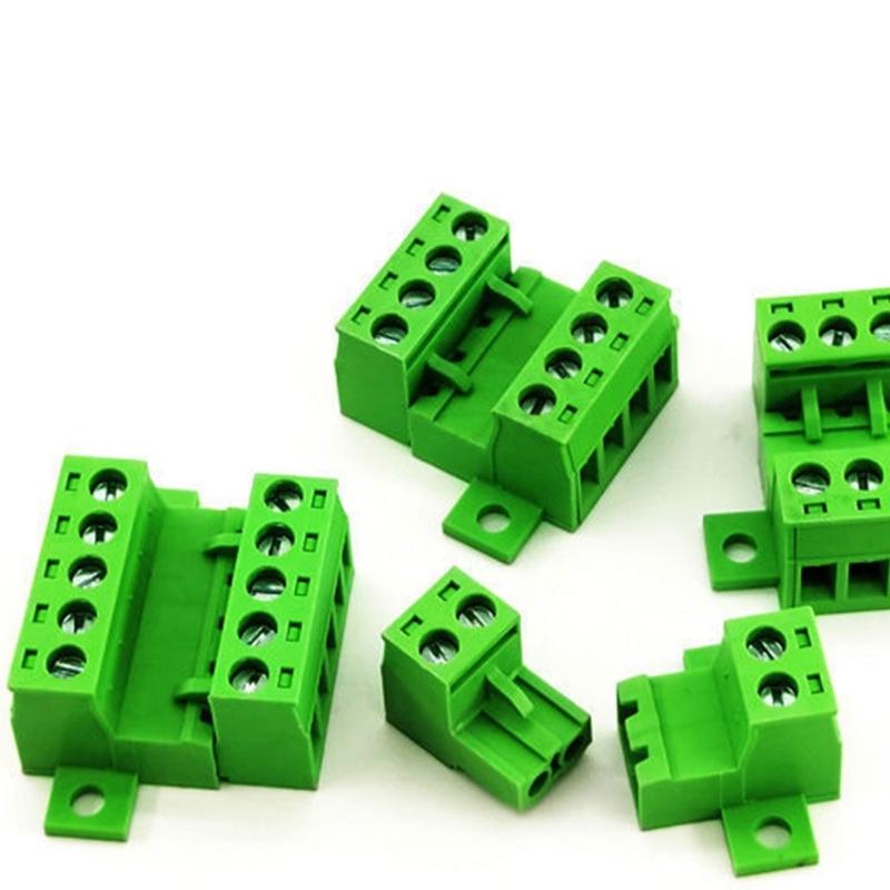 10Set 5.08mm Pitches  Pluggable Male and Female Connector Pluggable PCB Screw Terminals Block Connector Enduring