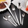 High-End European Stainless Steel Cutlery Set: Steak Knife, Fork, Spoon, Coffee Spoon, Dessert Spoon