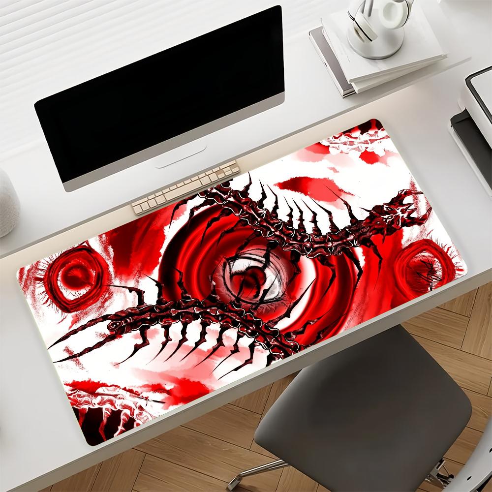 Gaming Mouse Pad with Antislip Base and Stitched Edges Red Spider Lily  Skeleton Pattern Print Desk Mat for PC Laptop Gaming