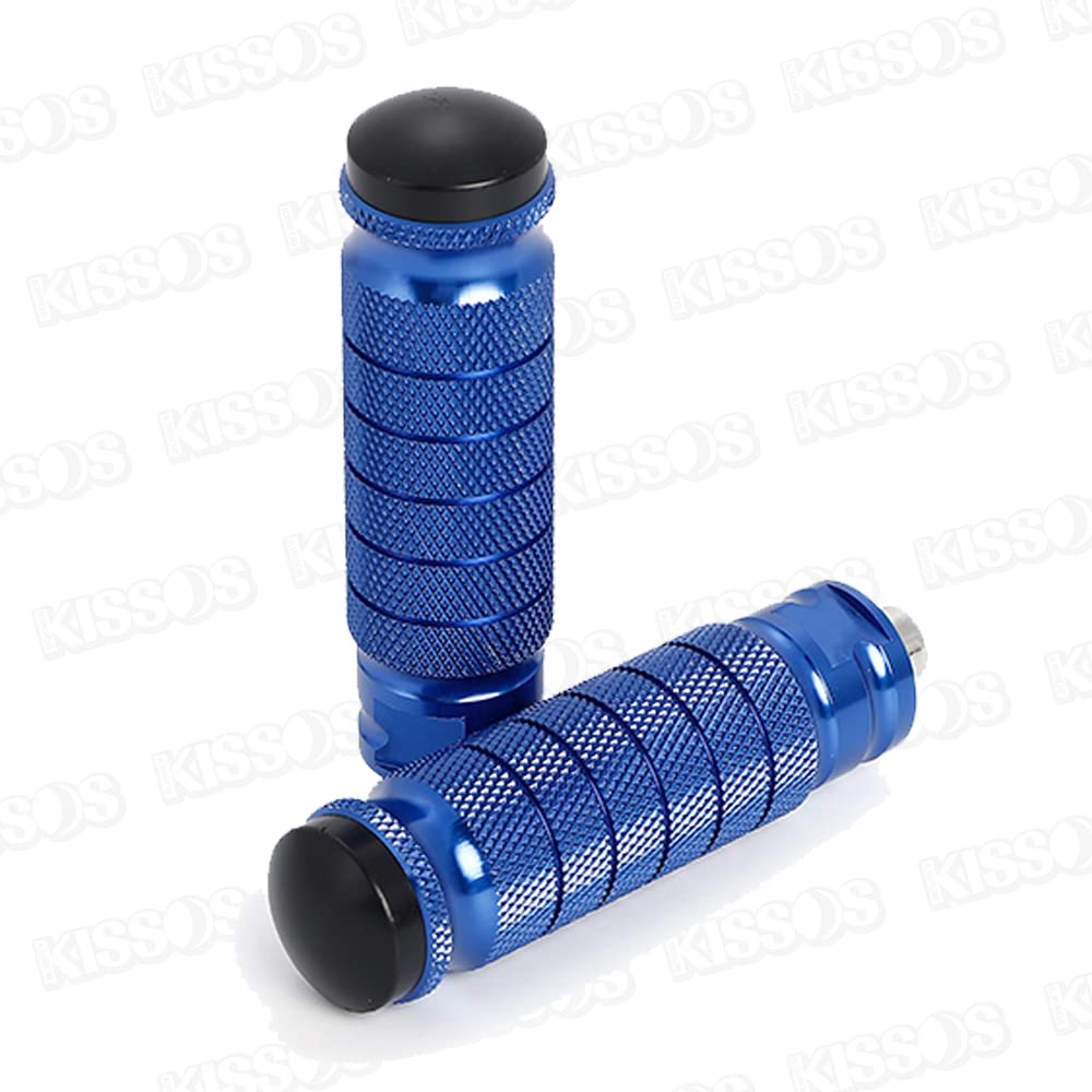 Foot Peg Step Bar Bike Step Tandem Step Pedal Knurled CNC Aluminum General Purpose Left and Right Set (Blue)