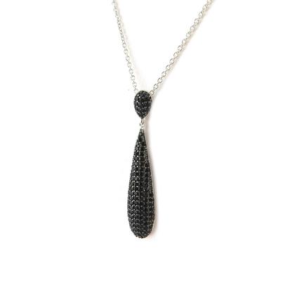 [N6859] - Silberkette 'Sissi' schwarzes Silber (rhodiniert) - 40x8 mm