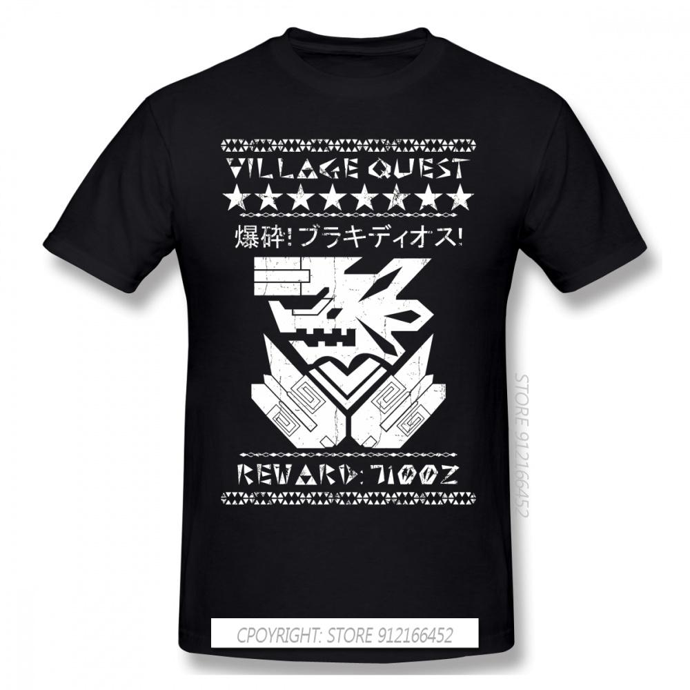 

Village Quest Print 100% Cotton Funny T Shirts Monster Hunter Felyne Palico Game Men Fashion Streetwear - Men s Summer Cotton... S разноцветный