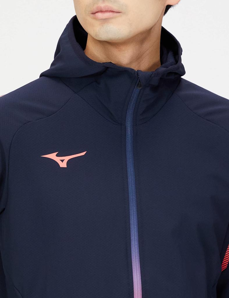 Mizuno MC Line Tech Shield Training Deep Size Size L Jacket, Windproof, Water-Repellent, Stretch, Navy, 32MC2653,