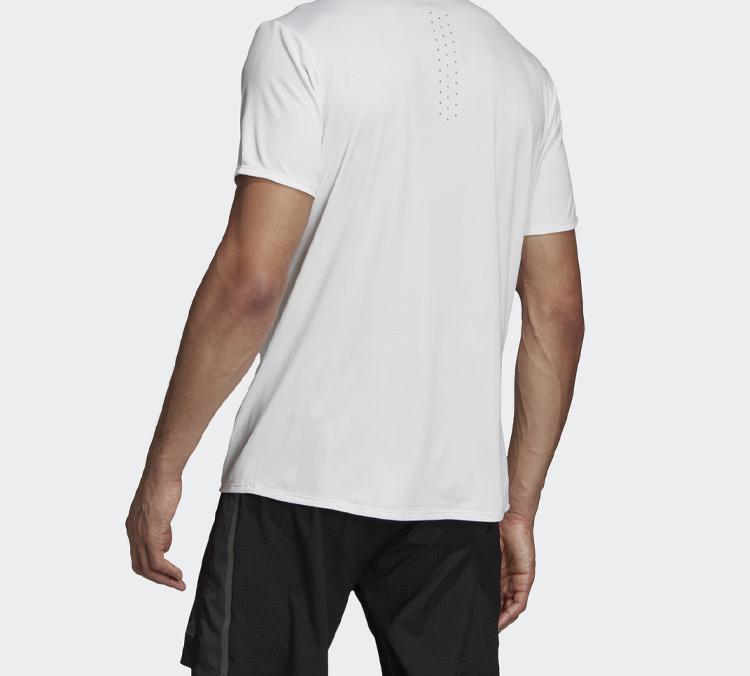 Adidas T Shirts Men's White Crew Neck Moderate Straight Fit DQ1847