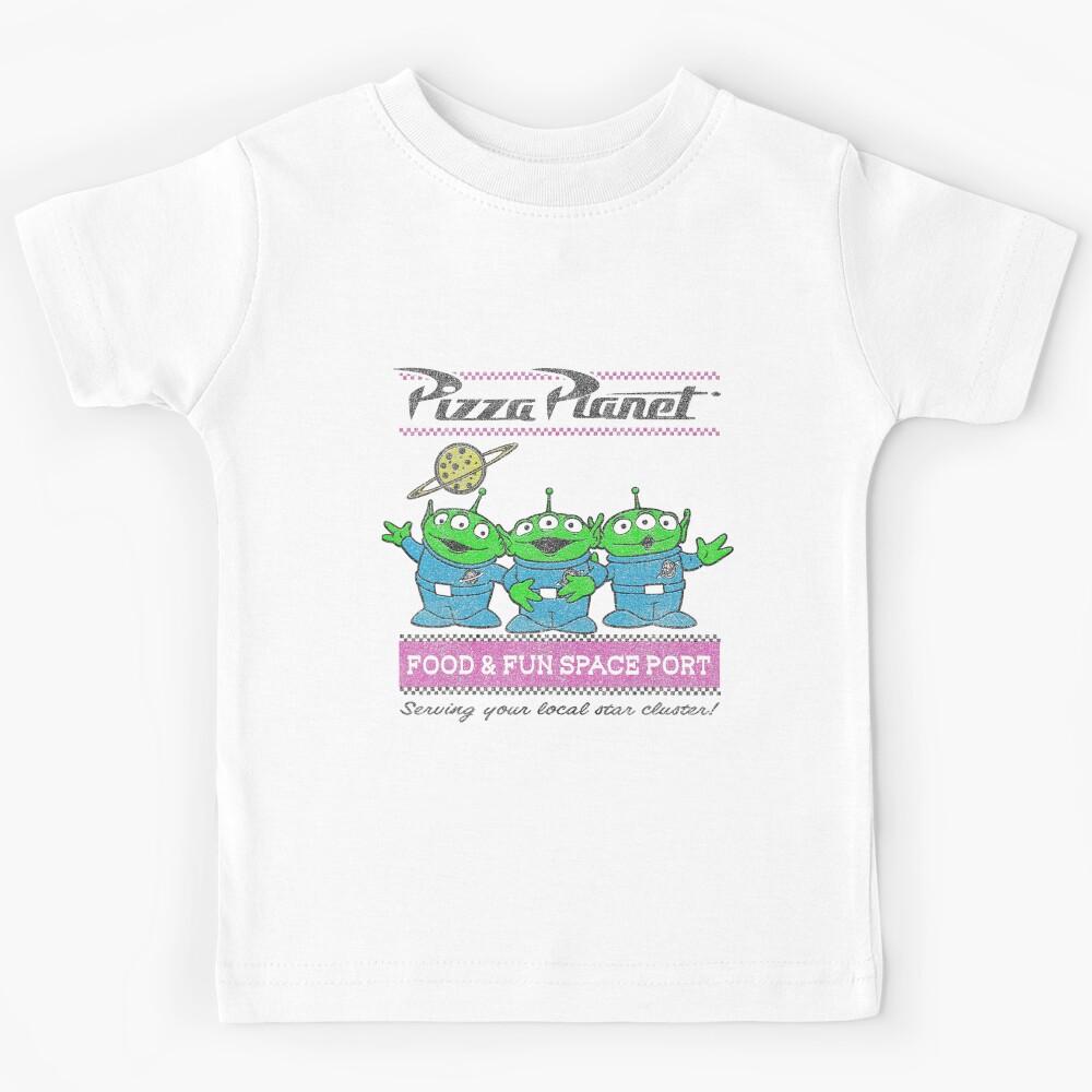 Cartoon Toy Comic Aliens Pizza Planet Pastel Logo Kids T-Shirt 110