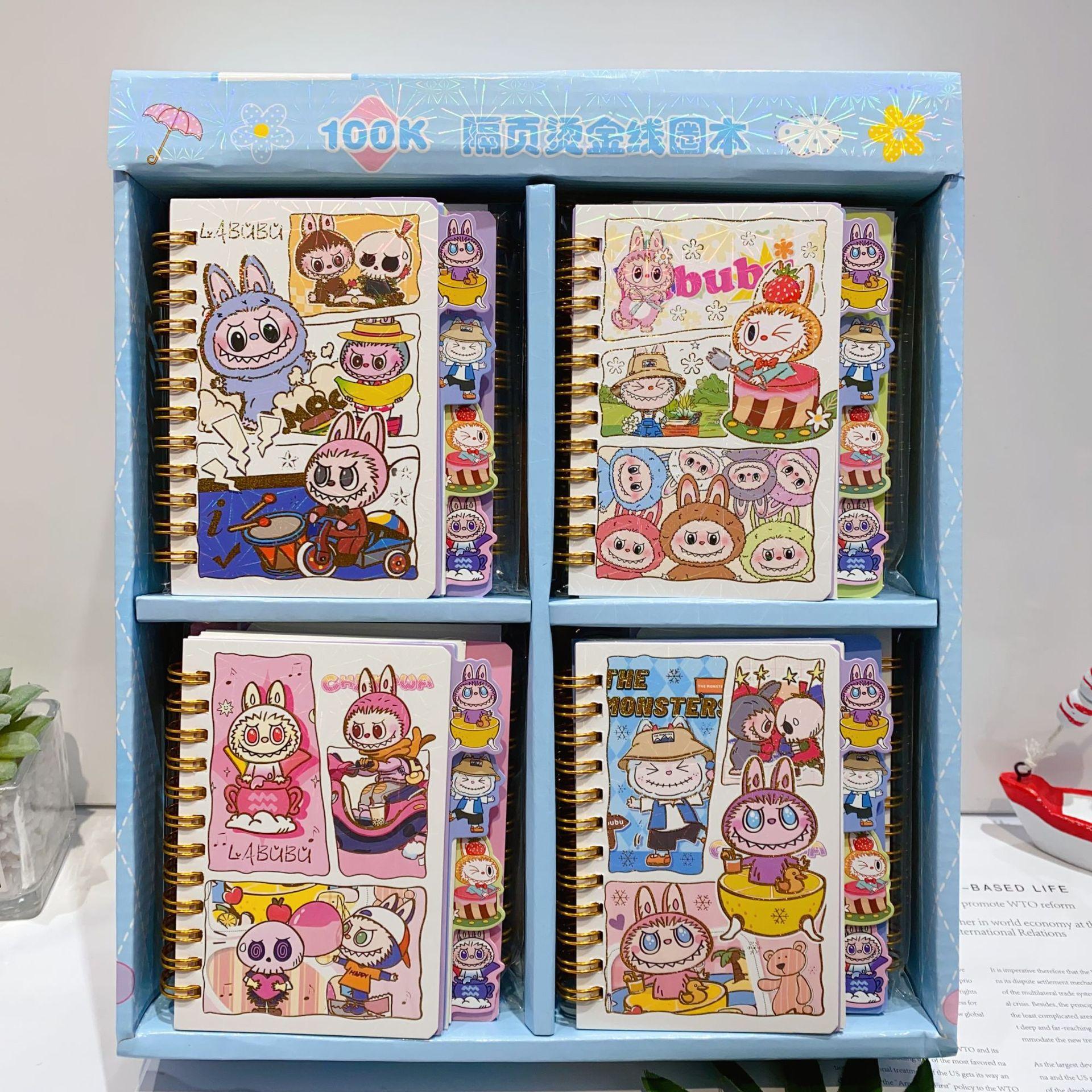 

A7 Cartoon Bronzing Coil Book Cute Cartoon Spacer Notebook Girl Heart Sticky Note Book Notepad Handbook random 1PC