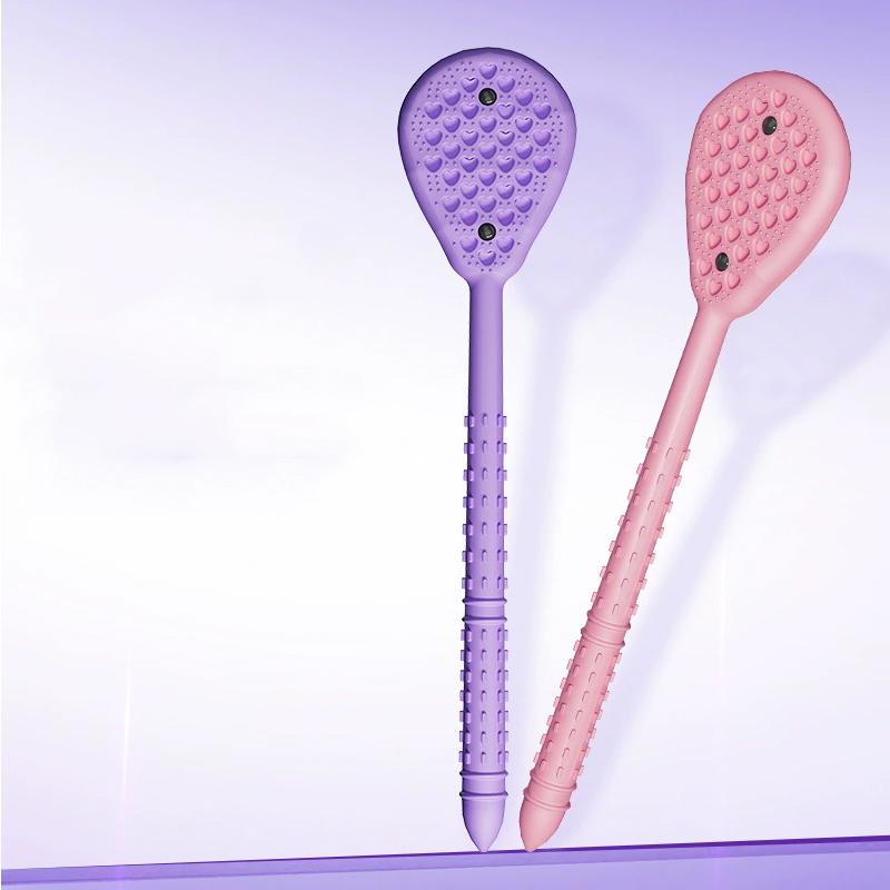 Thick Silicone Tapping Hammer, Extra Long Gua Sha & Meridian Massager for Back Pain Relief, Senior Wellness Tool