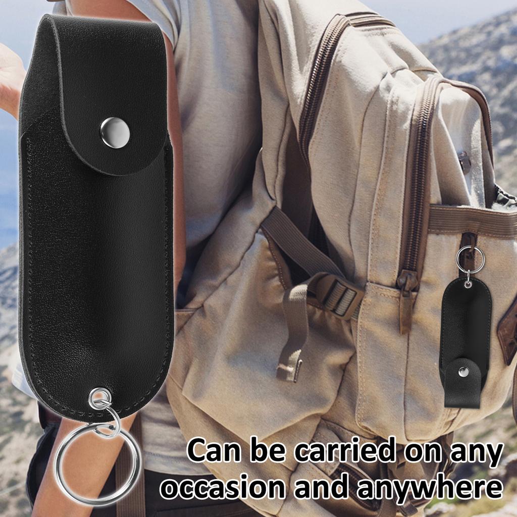 1/2/3Pcs Pepper Spray Pouch PU Leather Pepper Spray Holster Portable Self Defense Spray Leather Holder Mini Keychain for Women
