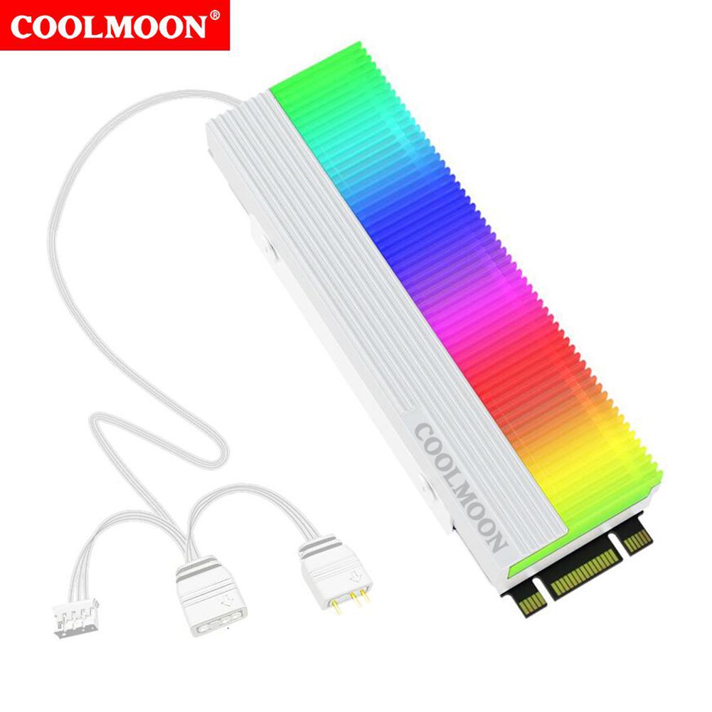 M.2 2280 SSD Heatsink Cooler M.2 SSD Cooling Sink with Thermal Pad 5V 3PIN ARGB M.2 SSD Heatsink Cooler for 2280 M.2 SSD