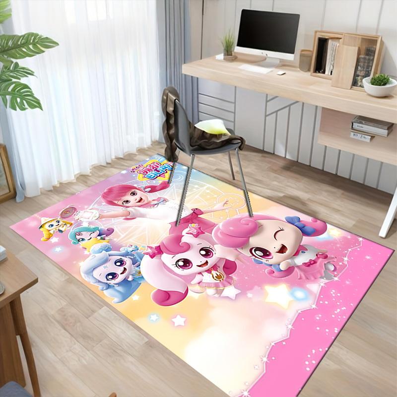 Pink Magical Girl Fairies Carpet For Playroom Bedroom Living Room Sofa Home Decor Kids Game Area Rug Nonslip Floor Mat