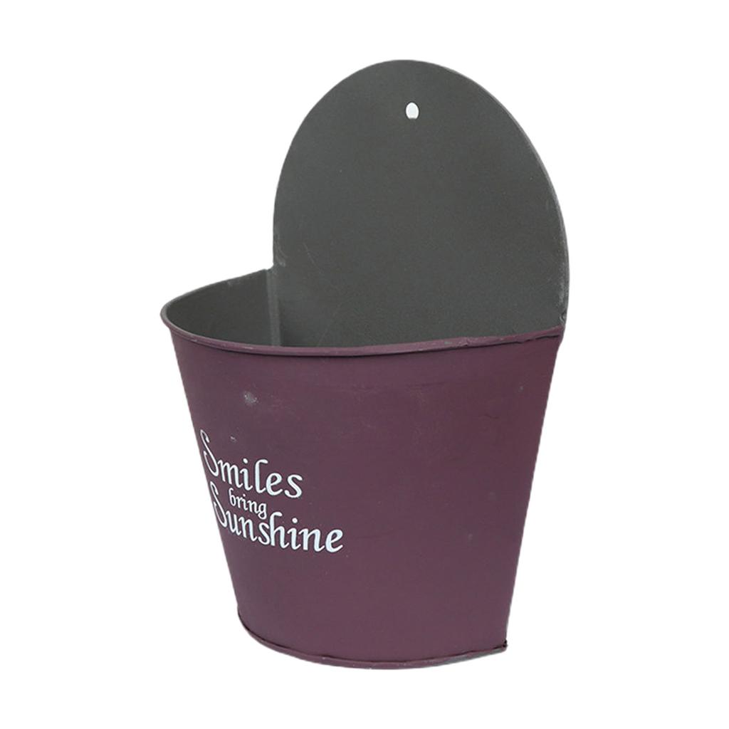 Ghiveci de fier montat pe perete, ghiveci de flori, jardineră creativă suspendată pe perete, ghiveci mic semicircular, decorațiune de perete pentru grădină