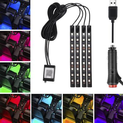 Car Interior Footwell Atmosphere RGB LED Strip Lights With Remote+ APP Control